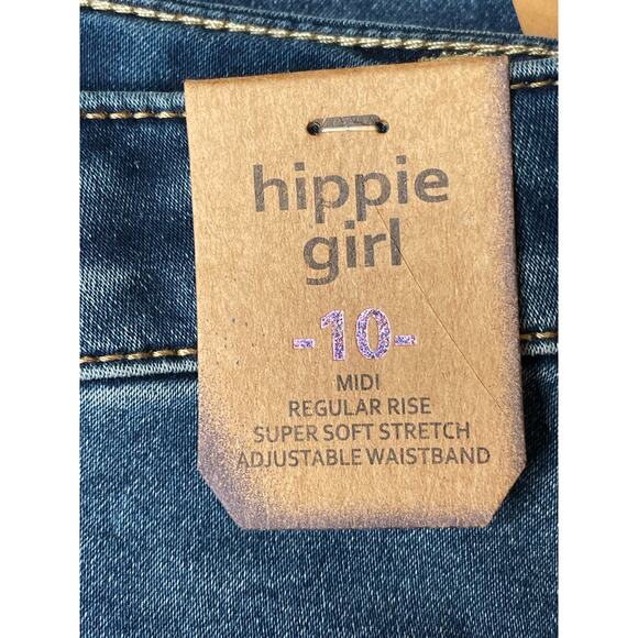 NWT Hippie Girl Super Stretch Denim Shorts Midi Regular Rise Size 10 Set Of 2 - Picture 6 of 6